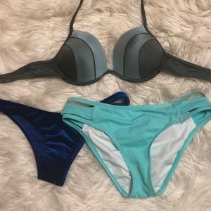 Victoria secret teal, topshop blue, target top